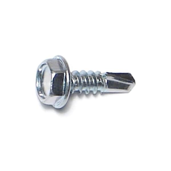 Midwest Fastener Self-Drilling Screw, #10 x 5/8 in, Zinc Plated Steel Flange Hex Head External Hex Drive, 40 PK 36022 - main